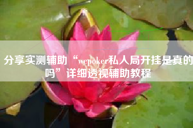 分享实测辅助“wepoker私人局开挂是真的吗	”详细透视辅助教程