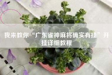 我来教你“广东雀神麻将确实有挂”开挂详细教程