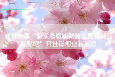 软件分享“微乐必赢辅助器免费安装百度贴吧”开挂详细安装教程