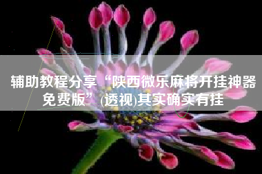 辅助教程分享“陕西微乐麻将开挂神器免费版”(透视)其实确实有挂