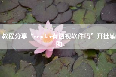 教程分享“wepoker有透视软件吗”开挂辅助