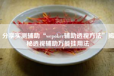 分享实测辅助“wepoker辅助透视方法”揭秘透视辅助万能挂用法