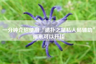 一分钟介绍使用“德扑之星私人局辅助”原来可以开挂