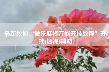 最新教你“微乐麻将万能开挂教程”开挂(透视)辅助