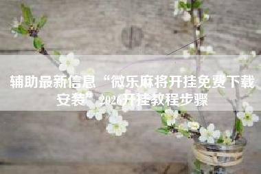 辅助最新信息“微乐麻将开挂免费下载安装”2026开挂教程步骤