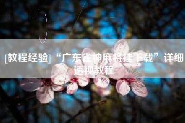 [教程经验]“广东雀神麻将挂下载	”详细透视教程