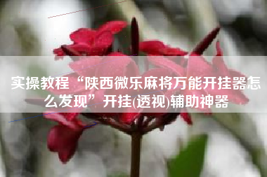 实操教程“陕西微乐麻将万能开挂器怎么发现	”开挂(透视)辅助神器