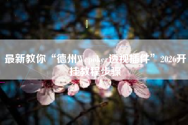 最新教你“德州Wepoker透视插件	”2026开挂教程步骤