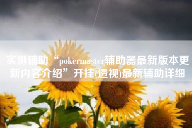实测辅助“pokermaster辅助器最新版本更新内容介绍	”开挂(透视)最新辅助详细