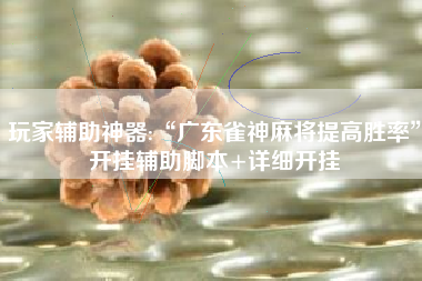 玩家辅助神器:“广东雀神麻将提高胜率	”开挂辅助脚本+详细开挂