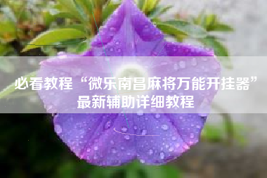必看教程“微乐南昌麻将万能开挂器”最新辅助详细教程