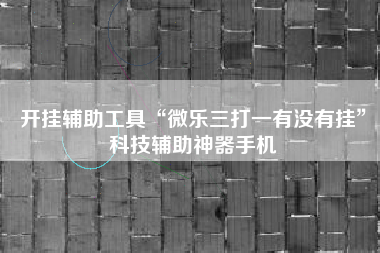 开挂辅助工具“微乐三打一有没有挂	”科技辅助神器手机