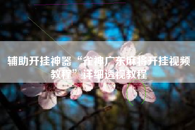 辅助开挂神器“雀神广东麻将开挂视频教程	”详细透视教程