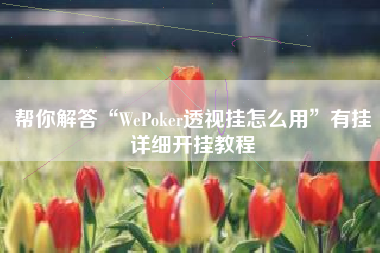 帮你解答“WePoker透视挂怎么用	”有挂详细开挂教程