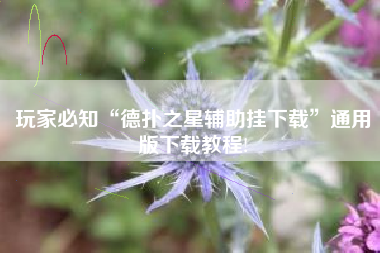 玩家必知“德扑之星辅助挂下载	”通用版下载教程!