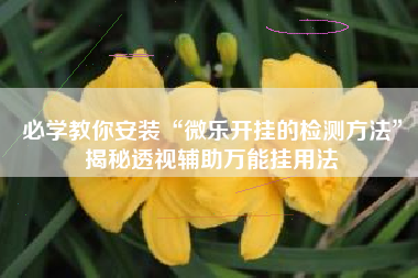 必学教你安装“微乐开挂的检测方法”揭秘透视辅助万能挂用法