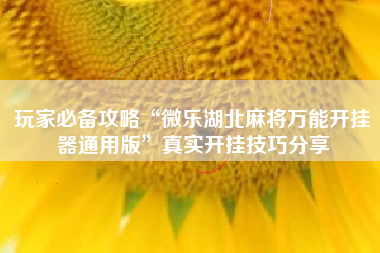 玩家必备攻略“微乐湖北麻将万能开挂器通用版	”真实开挂技巧分享