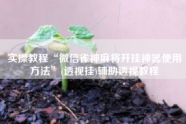 实操教程“微信雀神麻将开挂神器使用方法	”(透视挂)辅助透视教程