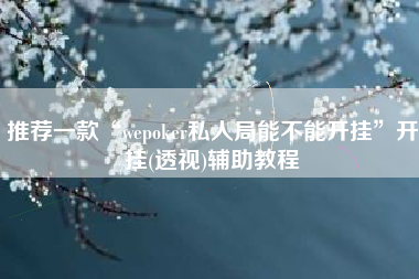 推荐一款“wepoker私人局能不能开挂”开挂(透视)辅助教程