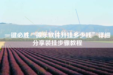 一键必胜“微乐软件开挂多少钱”详细分享装挂步骤教程