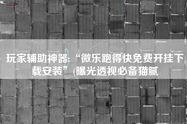 玩家辅助神器:“微乐跑得快免费开挂下载安装”(曝光透视必备猫腻