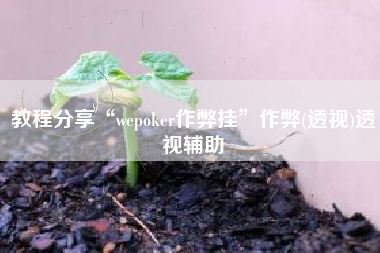 教程分享“wepoker作弊挂	”作弊(透视)透视辅助