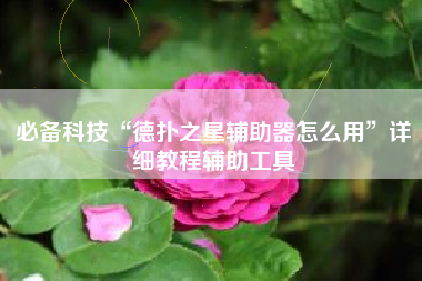 必备科技“德扑之星辅助器怎么用	”详细教程辅助工具