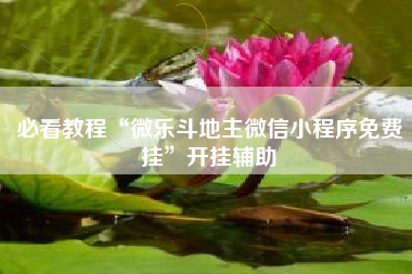 必看教程“微乐斗地主微信小程序免费挂”开挂辅助