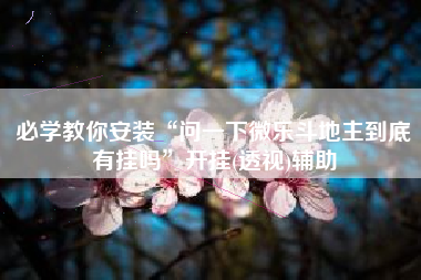 必学教你安装“问一下微乐斗地主到底有挂吗”开挂(透视)辅助