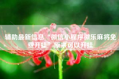 辅助最新信息“微信小程序微乐麻将免费开挂	”原来可以开挂