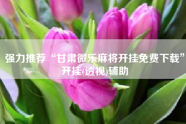 强力推荐“甘肃微乐麻将开挂免费下载”开挂(透视)辅助