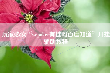 玩家必读“wepoker有挂吗百度知道”开挂辅助教程
