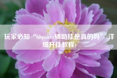 玩家必知“hhpoker辅助挂是真的吗”(详细开挂教程)
