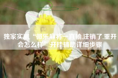 独家实测“微乐麻将一直输,注销了,重开会怎么样”开挂辅助详细步骤