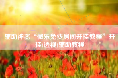 辅助神器“微乐免费房间开挂教程”开挂(透视)辅助教程