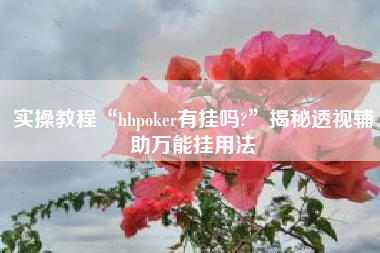 实操教程“hhpoker有挂吗?	”揭秘透视辅助万能挂用法
