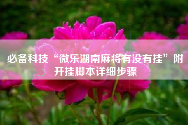 必备科技“微乐湖南麻将有没有挂	”附开挂脚本详细步骤