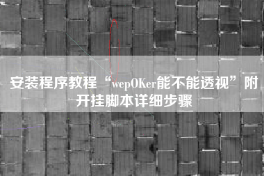 安装程序教程“wepOKer能不能透视”附开挂脚本详细步骤