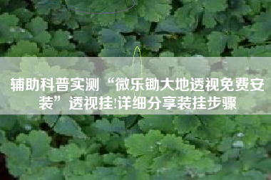 辅助科普实测“微乐锄大地透视免费安装	”透视挂!详细分享装挂步骤