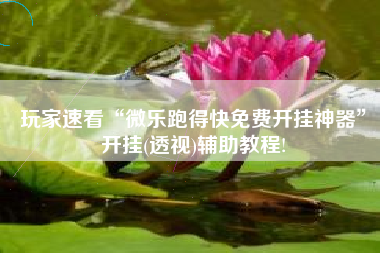 玩家速看“微乐跑得快免费开挂神器	”开挂(透视)辅助教程!