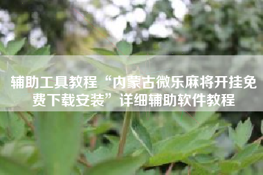 辅助工具教程“内蒙古微乐麻将开挂免费下载安装	”详细辅助软件教程