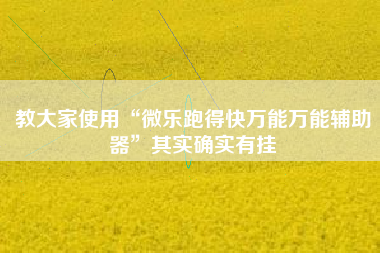 教大家使用“微乐跑得快万能万能辅助器”其实确实有挂