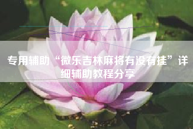 专用辅助“微乐吉林麻将有没有挂”详细辅助教程分享
