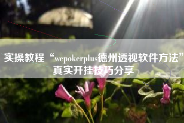 实操教程“wepokerplus德州透视软件方法”真实开挂技巧分享