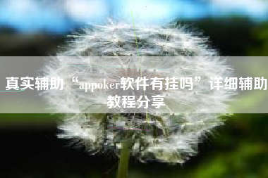 真实辅助“appoker软件有挂吗”详细辅助教程分享