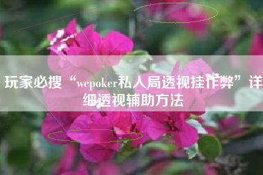 玩家必搜“wepoker私人局透视挂作弊	”详细透视辅助方法