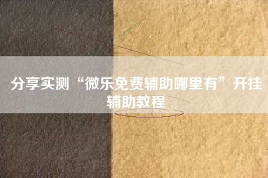 分享实测“微乐免费辅助哪里有”开挂辅助教程